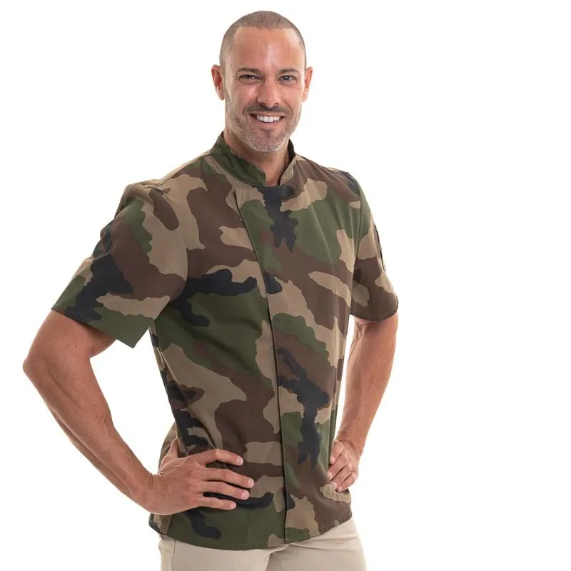 Nero Camouflage Short Sleeve Chef Coat - ROBUR