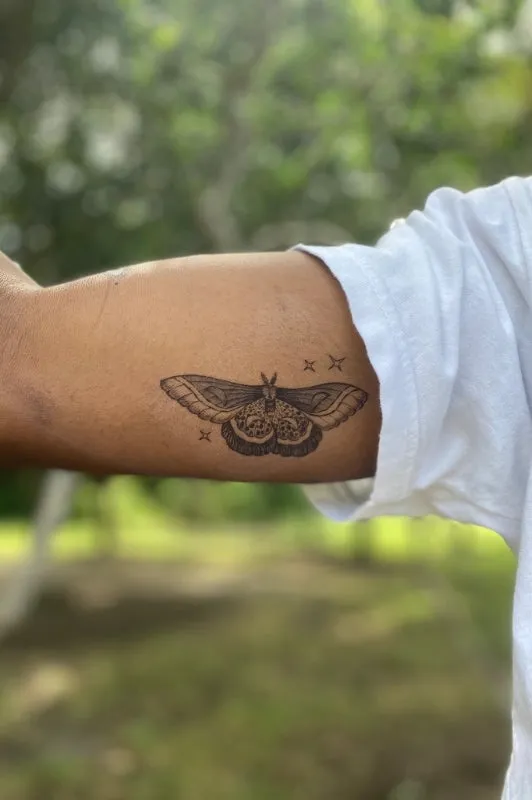 night moth temporary tattoo