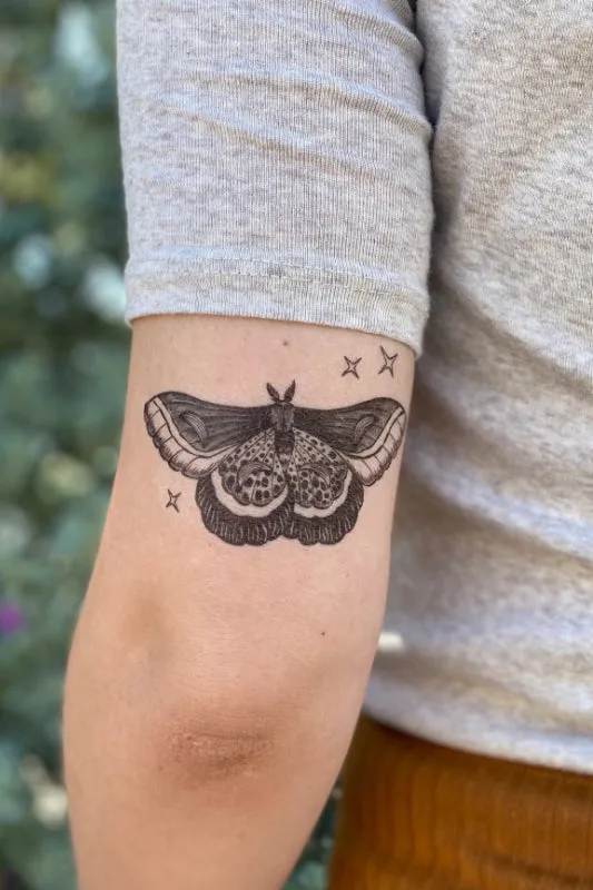 night moth temporary tattoo