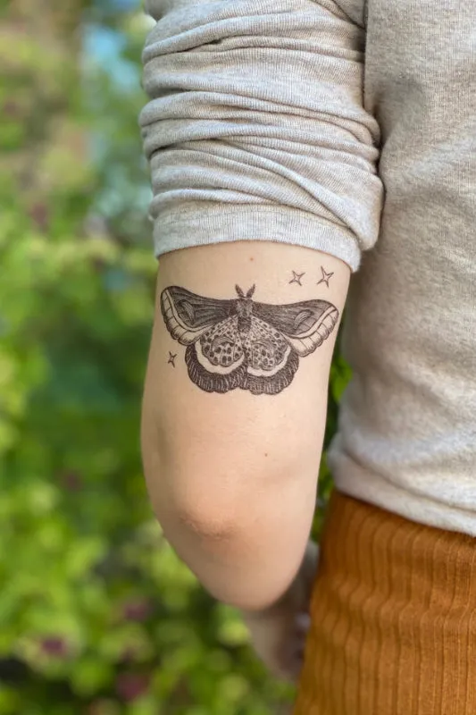 night moth temporary tattoo