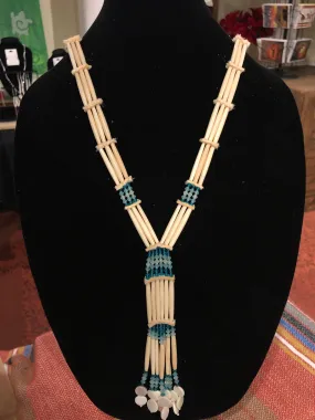 Niio Perkins - Tiered Bone Necklace (turquoise)