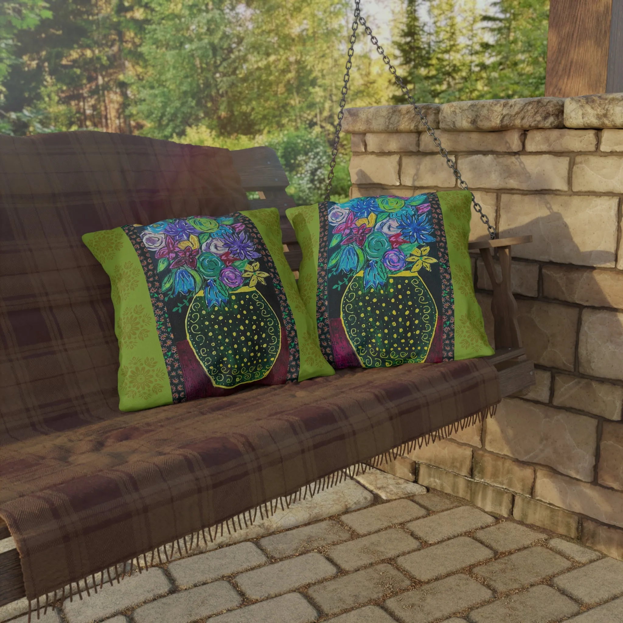 Outdoor Pillows - Spring Green