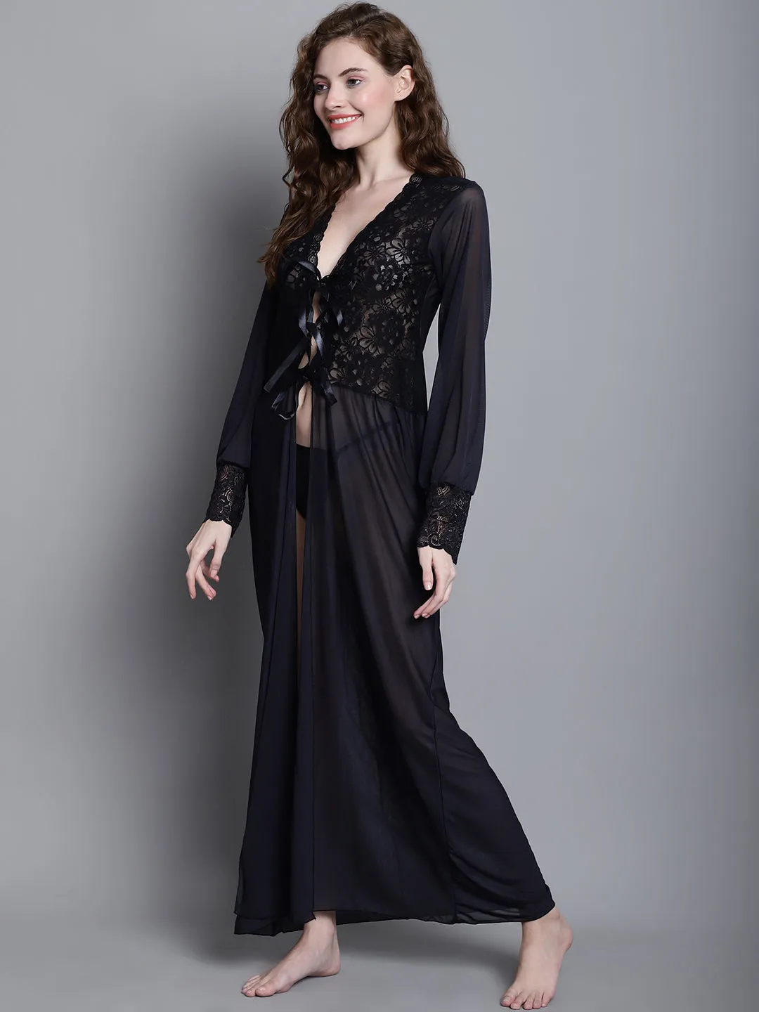 Overall Net with Exquisite Lace Robe