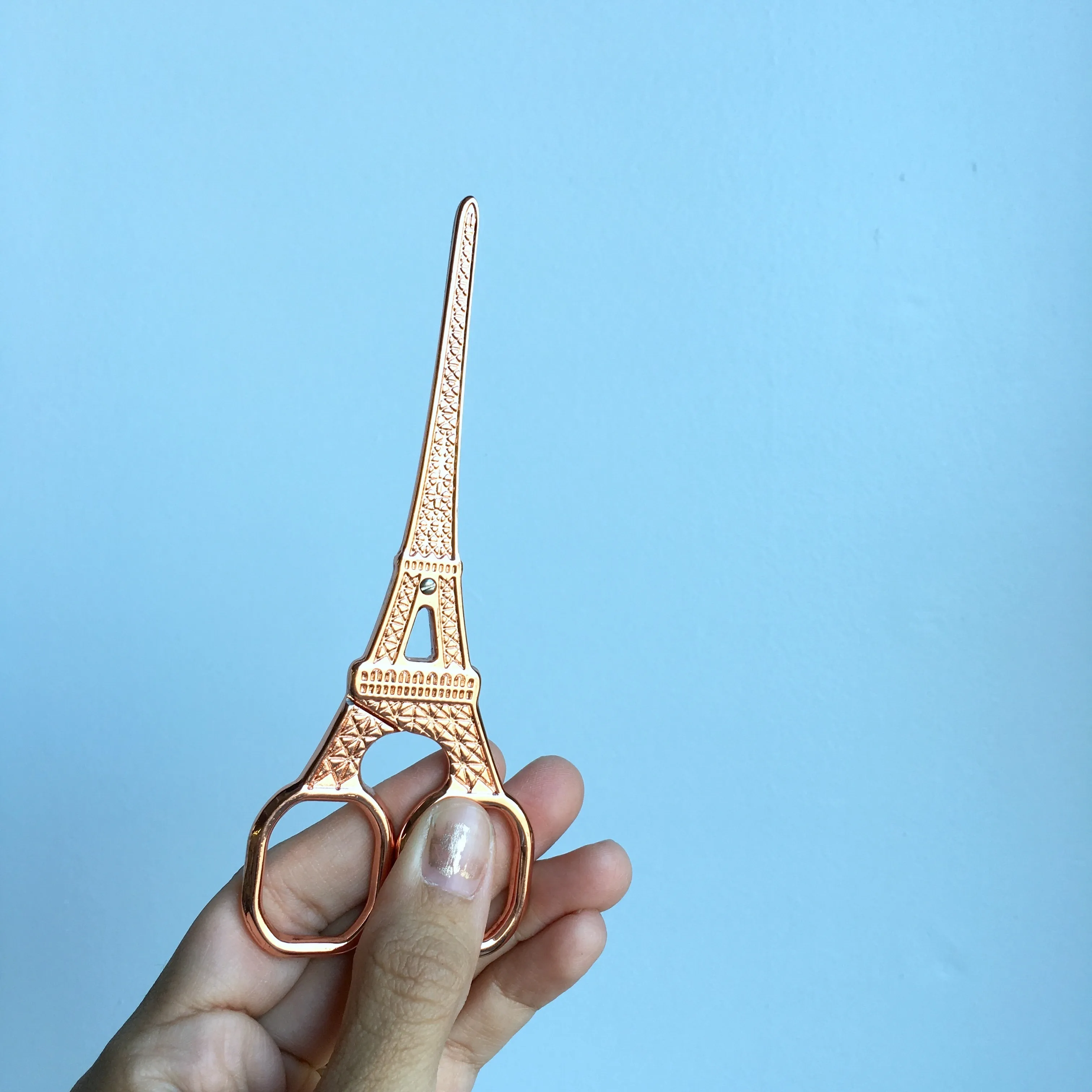 Paris Eiffel Tower Rose Gold Stainless Steel Embroidery Scissors