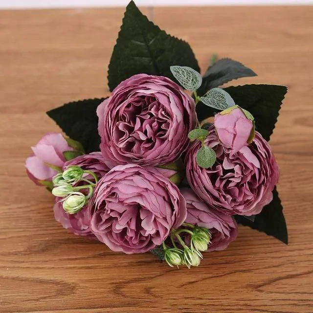 Pink Silk Bouquet Peony