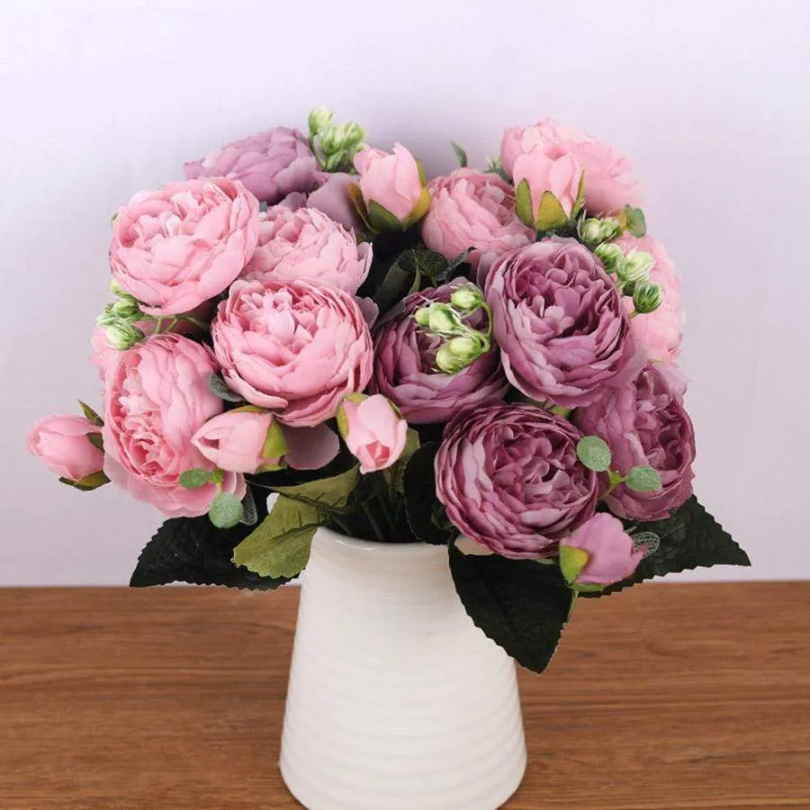 Pink Silk Bouquet Peony