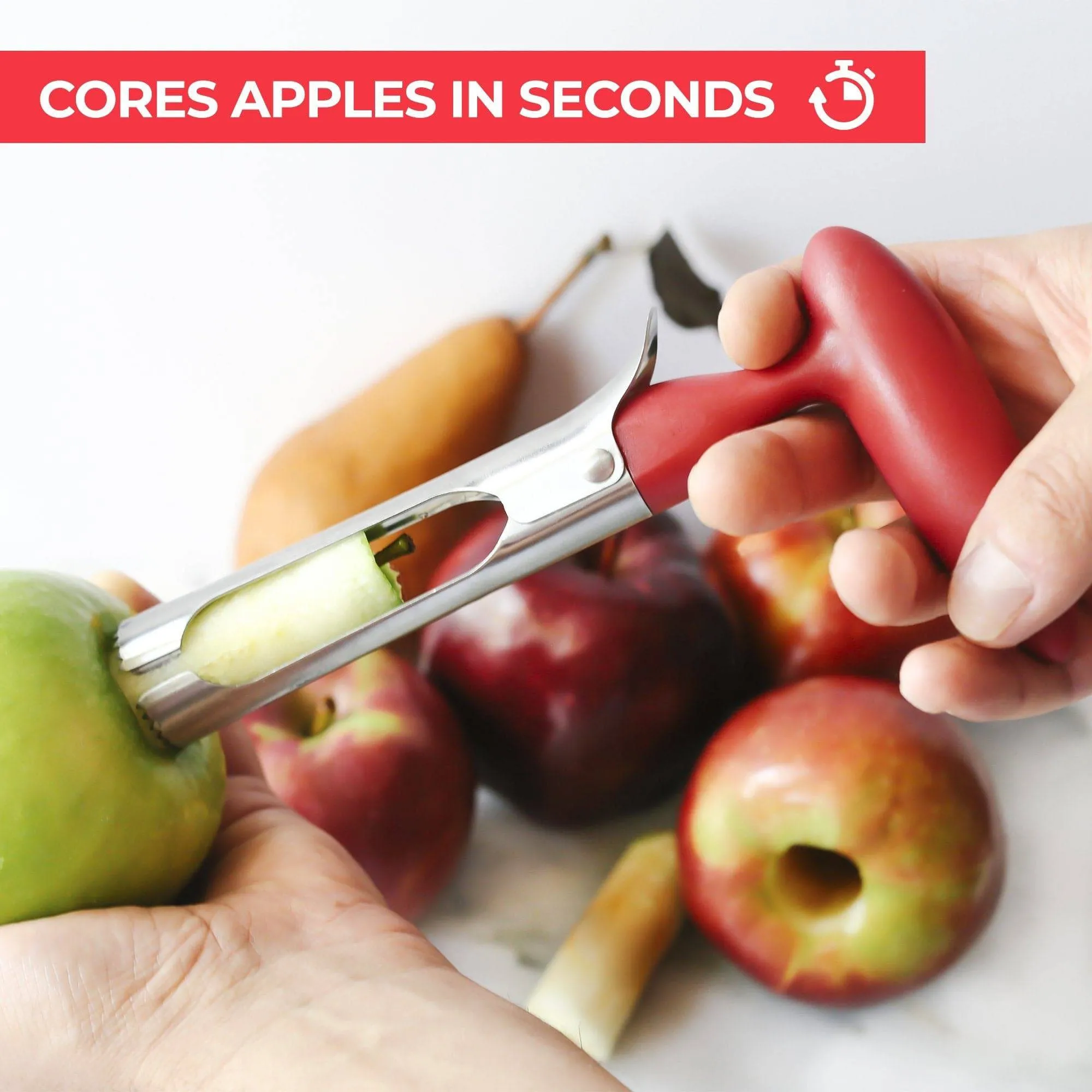 Premium Apple Corer - Easy to Use and Durable Stainless Steel