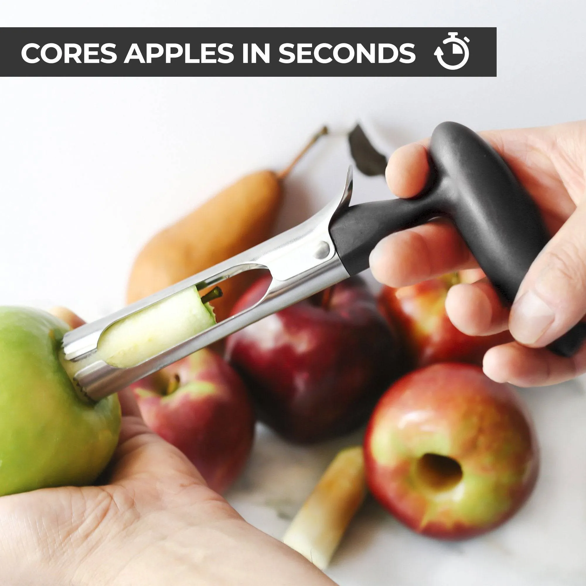 Premium Apple Corer - Easy to Use and Durable Stainless Steel