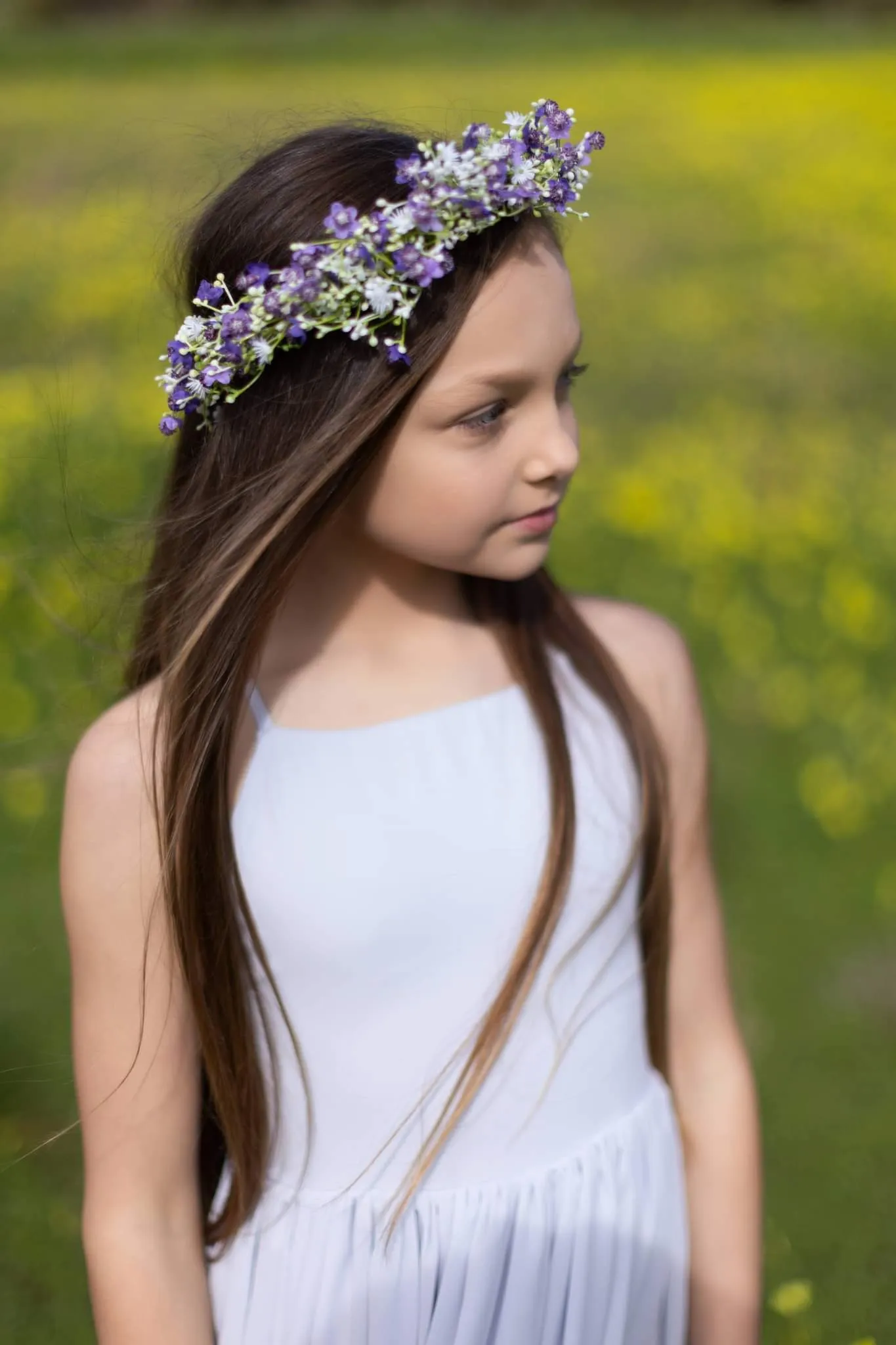 Purple Baby's Breath Flower Crown