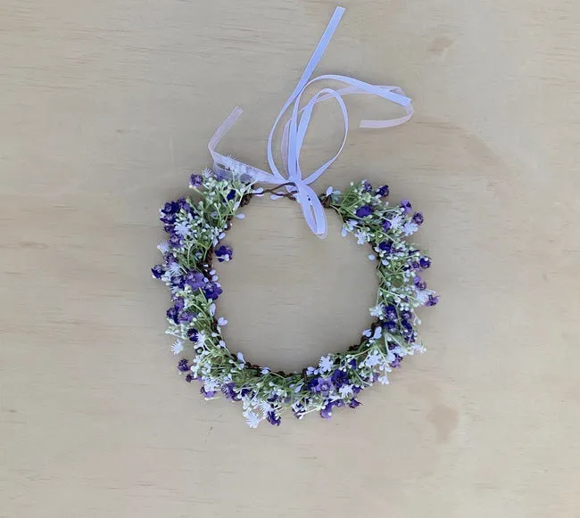 Purple Baby's Breath Flower Crown