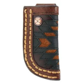 "Kai" Tan/Brown/Black Patchwork Knife Sheath - HKS017-BRBK