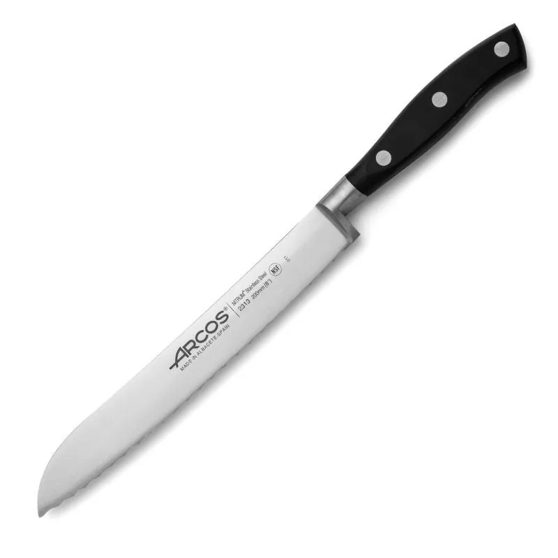 Riviera Range 7.87 inch Black Bread Knife - ARCOS