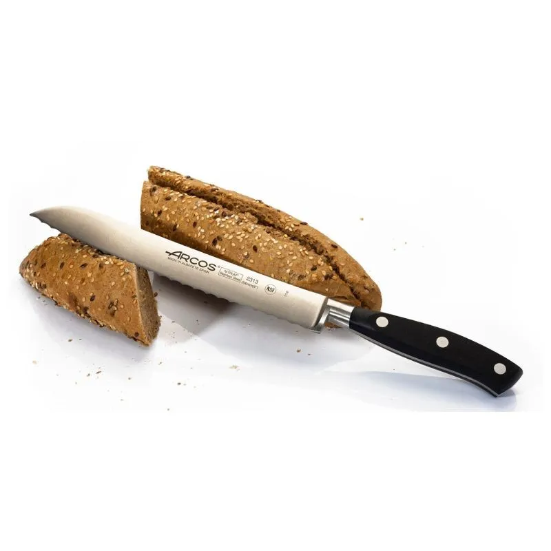 Riviera Range 7.87 inch Black Bread Knife - ARCOS