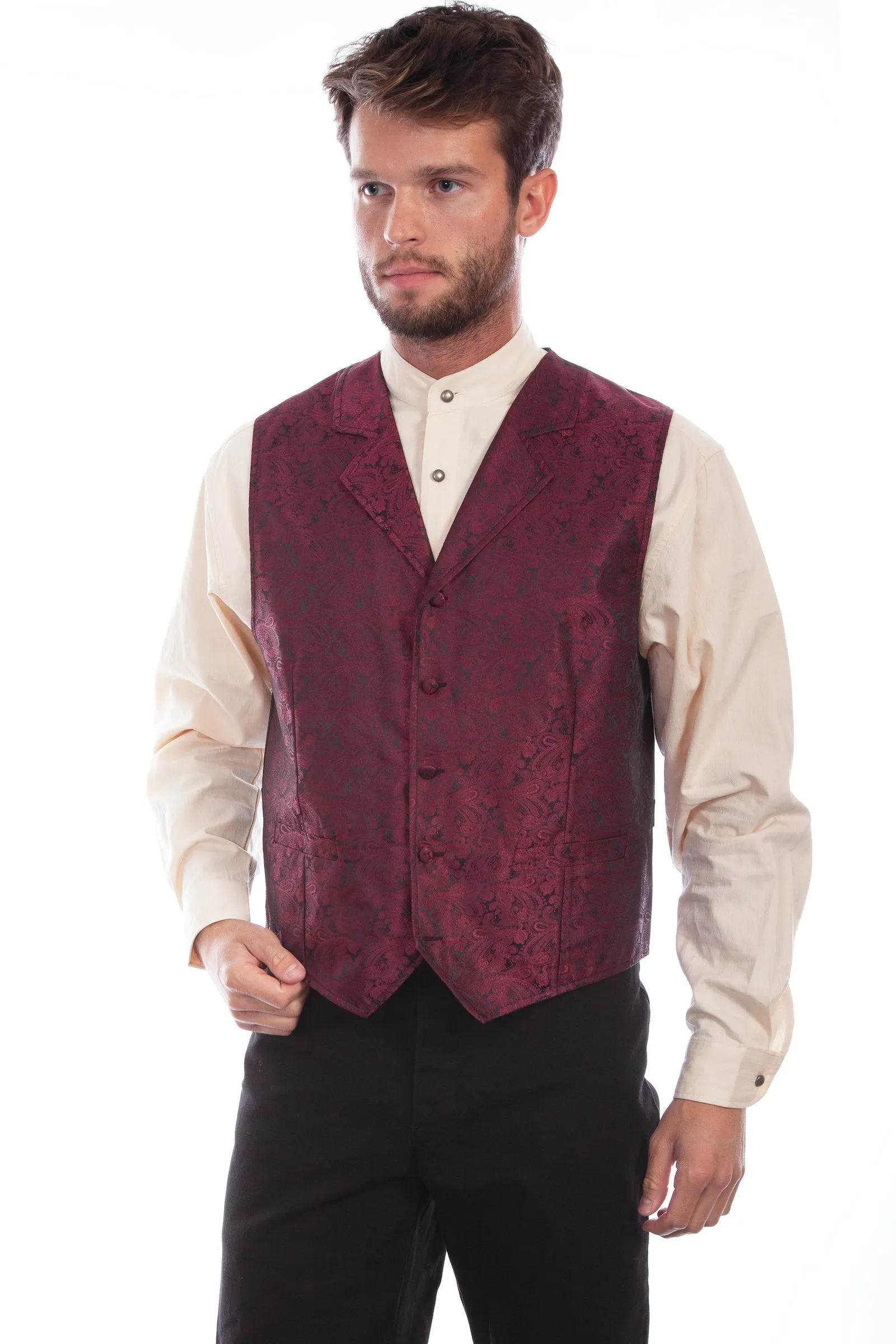 Scully® Men's Rangewear Paisley Button Front Western Vest