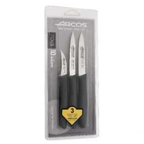 Set of 3 Black Office Knives Nova Series Blister Pack - Arcos