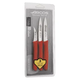 Set of 3 Red Office Knives Nova Series Blister Pack - Arcos