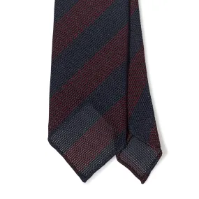 Silk Block Stripe Grenadine Hand-rolled Tie