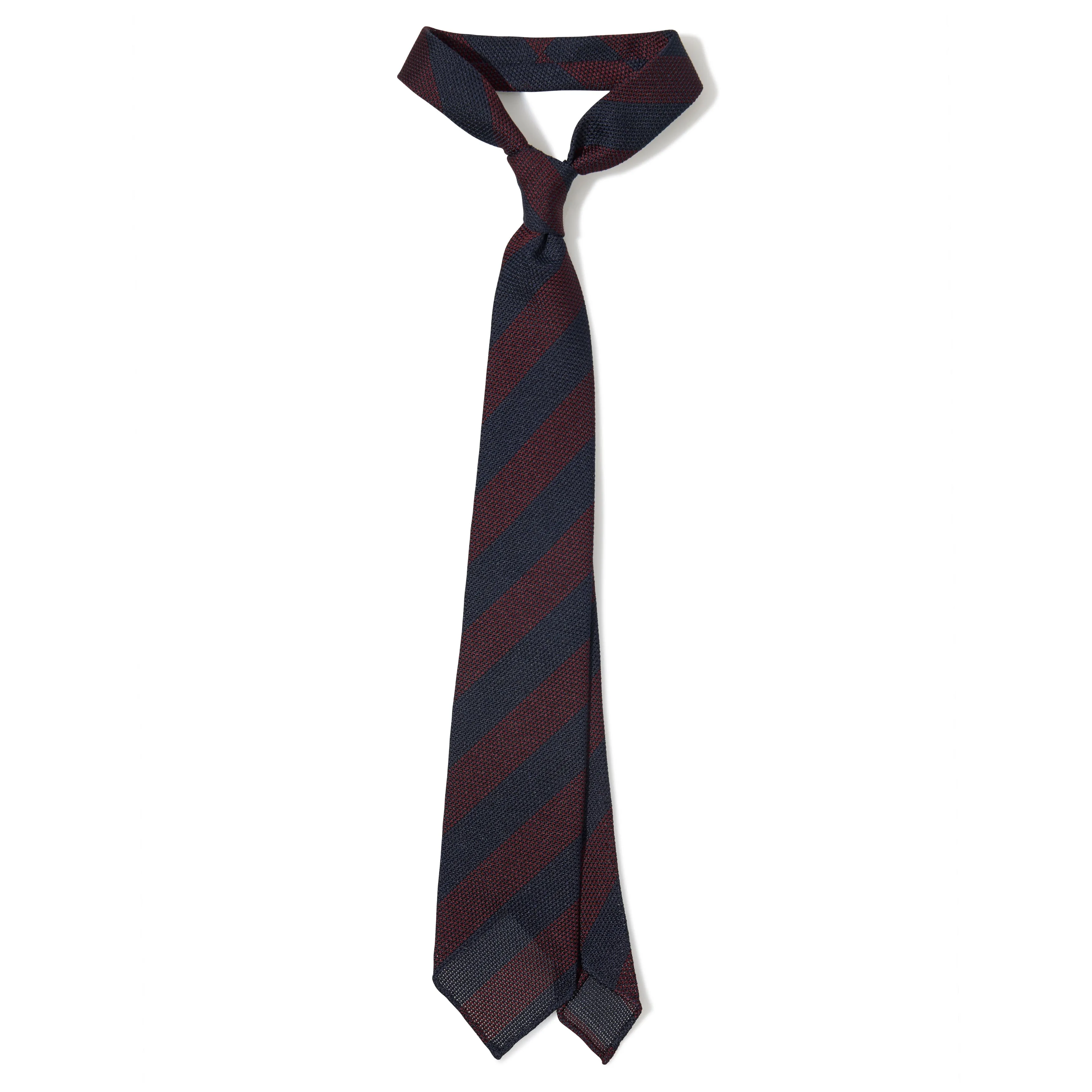 Silk Block Stripe Grenadine Hand-rolled Tie