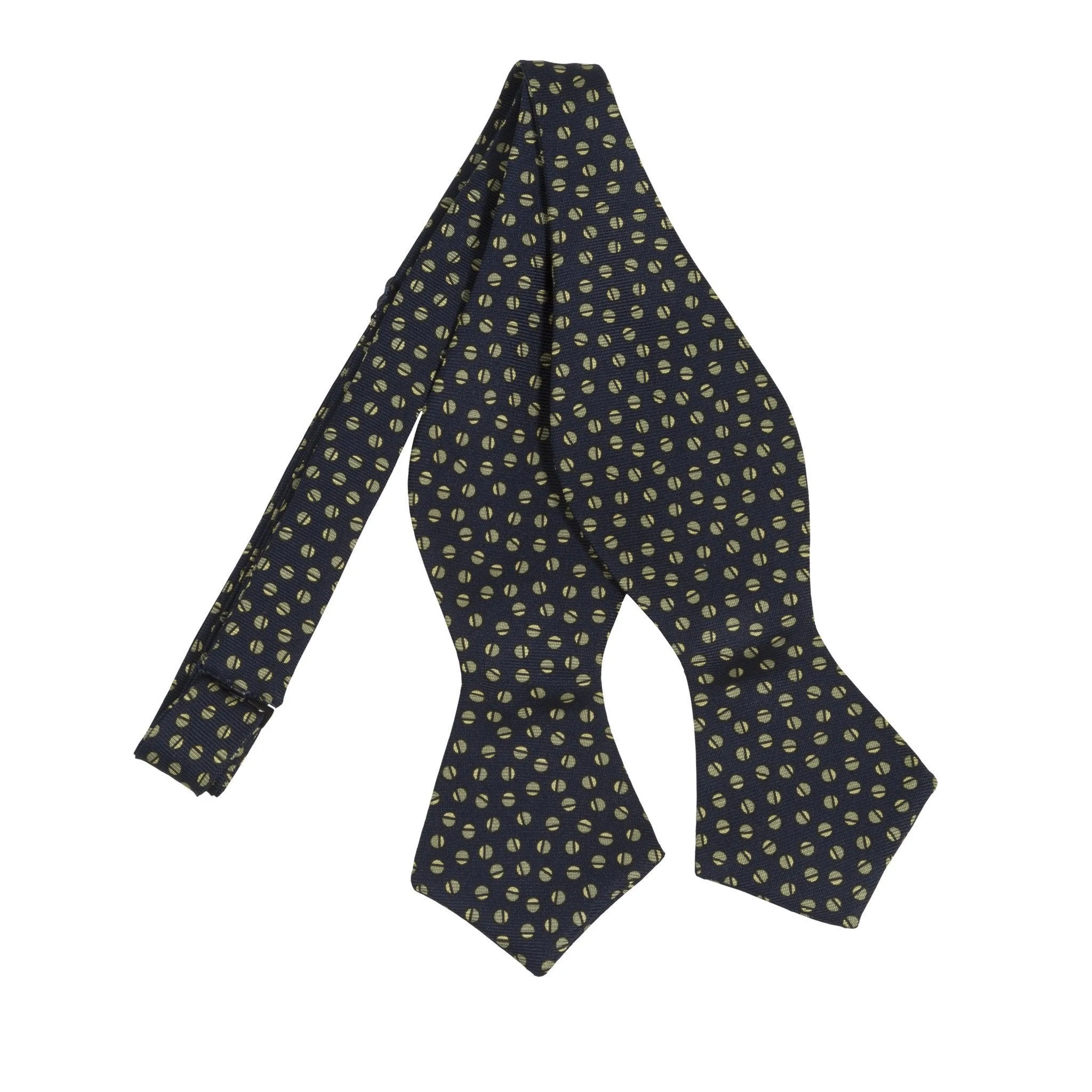 Silk Foulard Split Circle Print Bowtie