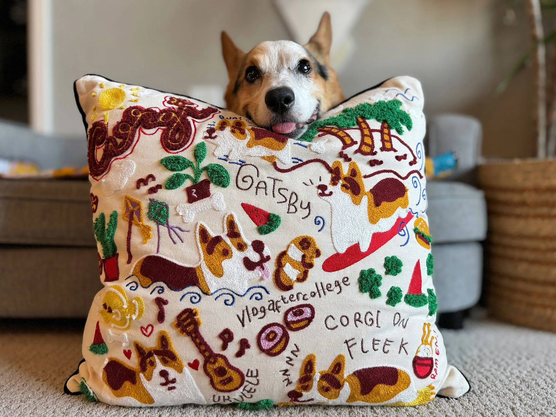 Special Corgi On Fleek XL Embroidered Cushion [Limited Edition]