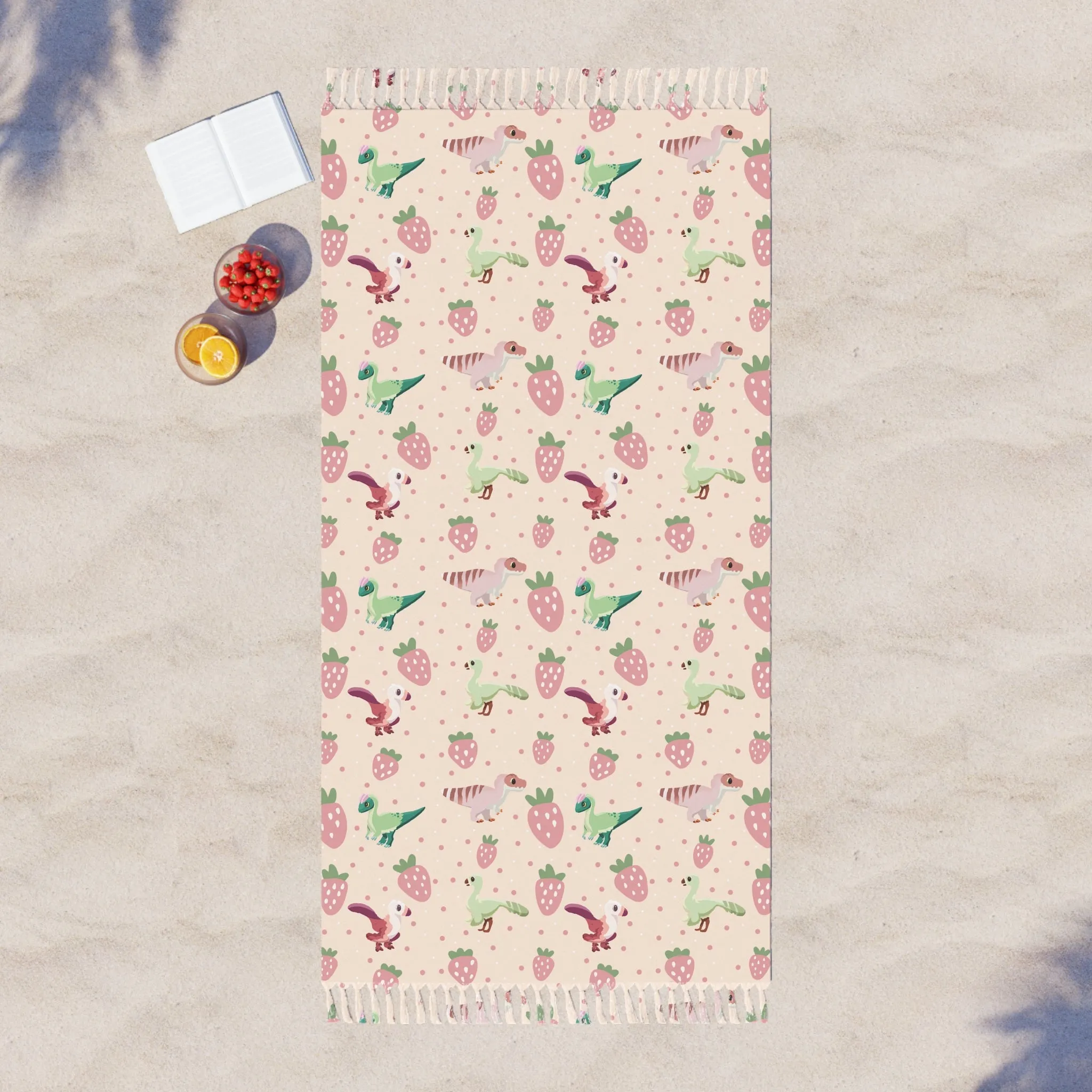 Strawberry Dinos - Boho Beach Cloth