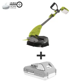 Sun Joe 24V-GT10-LTE 24-Volt* IONMAX Cordless Lightweight Stringless Grass Trimmer Kit | 10-inch | W/ 2.0-Ah Battery   Charger