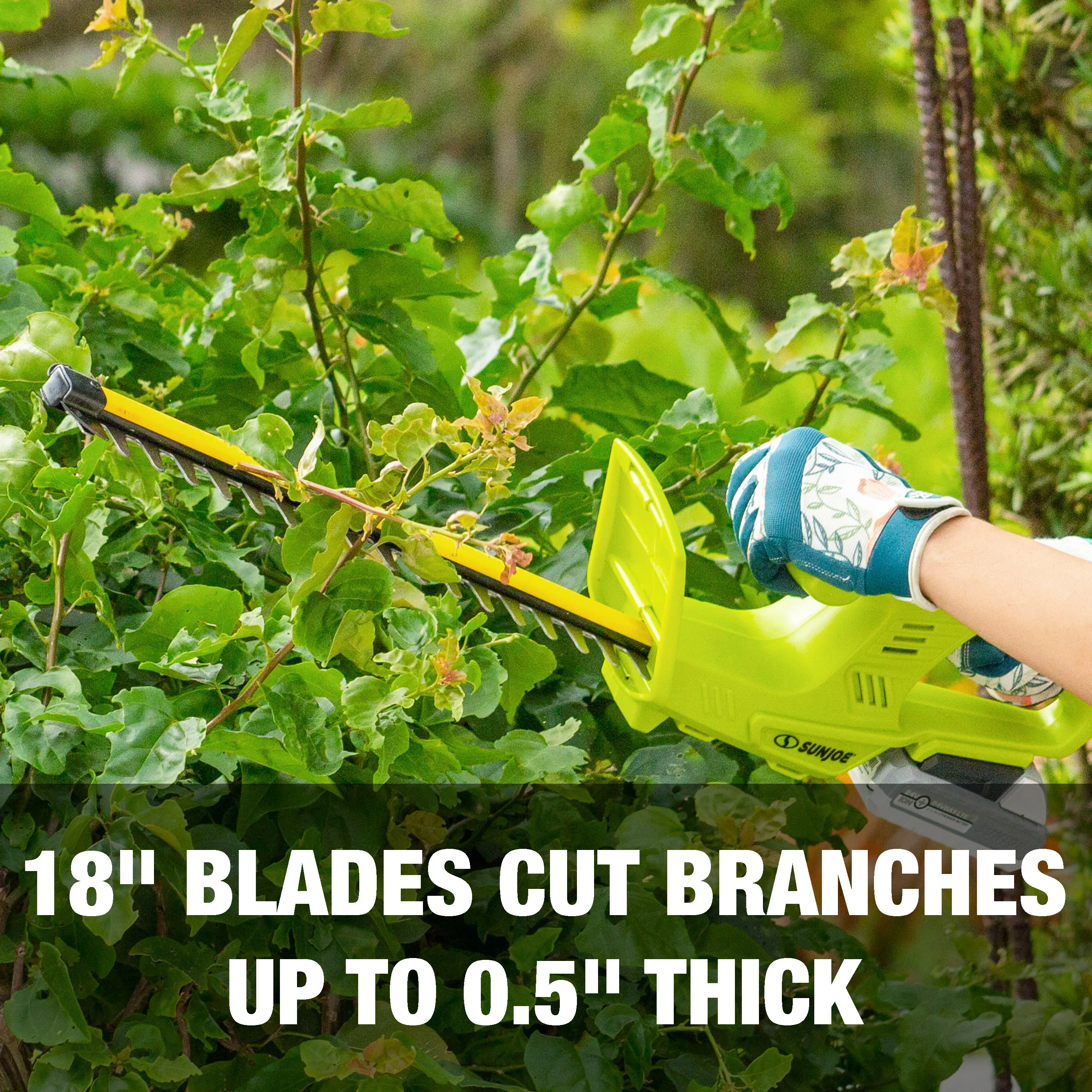 Sun Joe 24V-HT18-CT 24-Volt iON  Cordless Handheld Hedge Trimmer | 5/8" | Tool Only