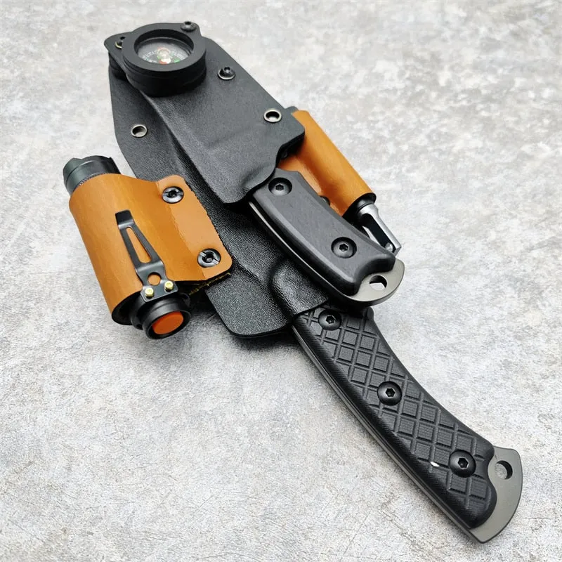 Taktisk Överlevnadskniv med tillbehör - Survival Straight Knife Kydex 58HRC Fixed Blade G10 Handle Tactical Camping Straight Knife