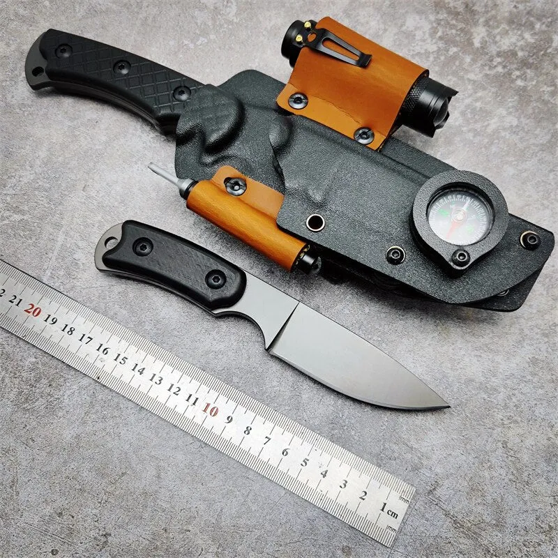 Taktisk Överlevnadskniv med tillbehör - Survival Straight Knife Kydex 58HRC Fixed Blade G10 Handle Tactical Camping Straight Knife