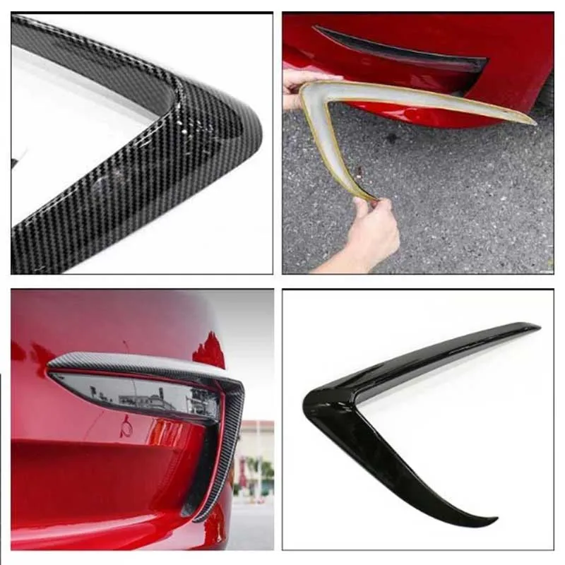 TAPTES® Front Fog Light Trim Cover Fog Lamp Frame Blade Trim Eyebrow Spoiler for Tesla Model 3 2017-2021