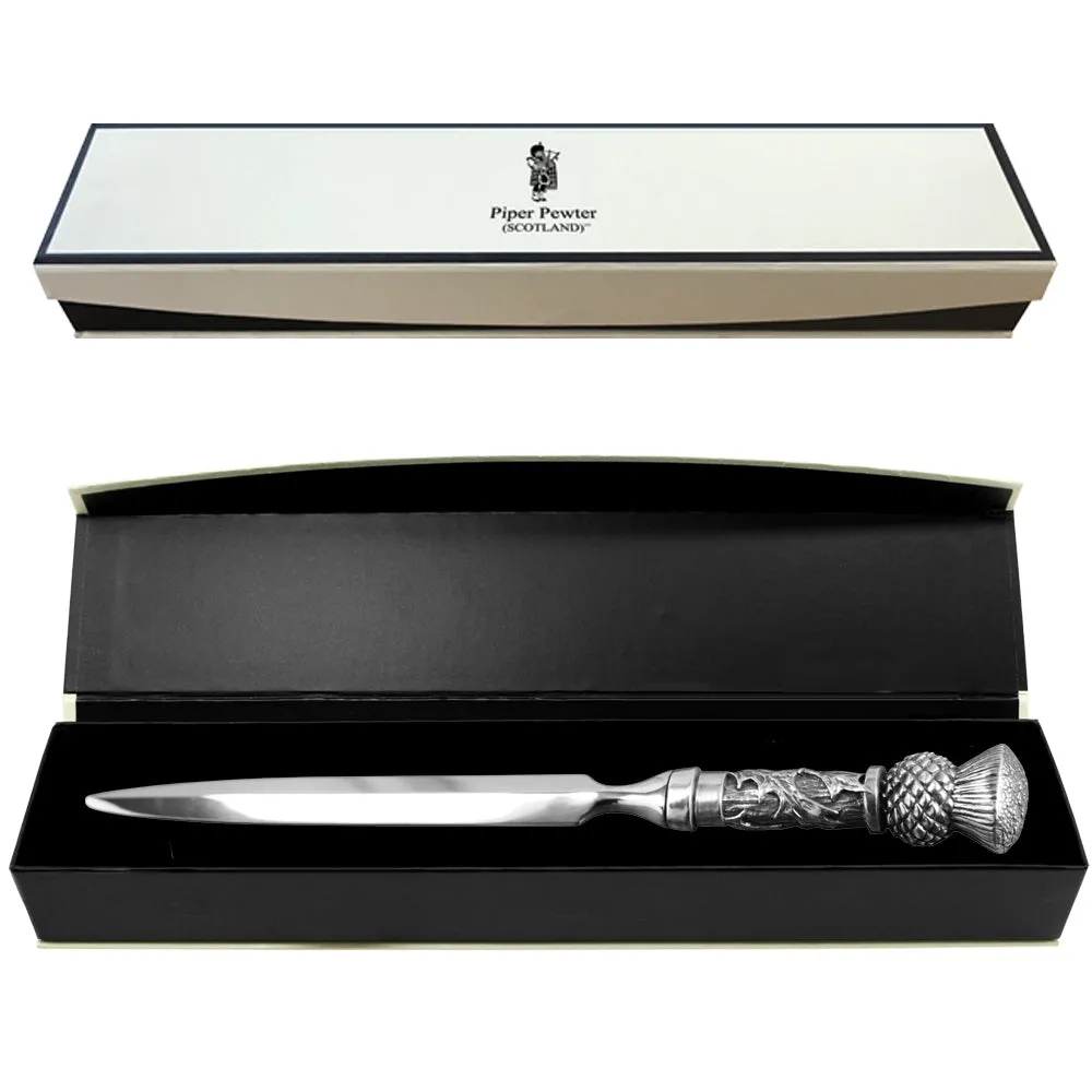 THISTLE HANDLE PEWTER LETTER OPENER KNIFE