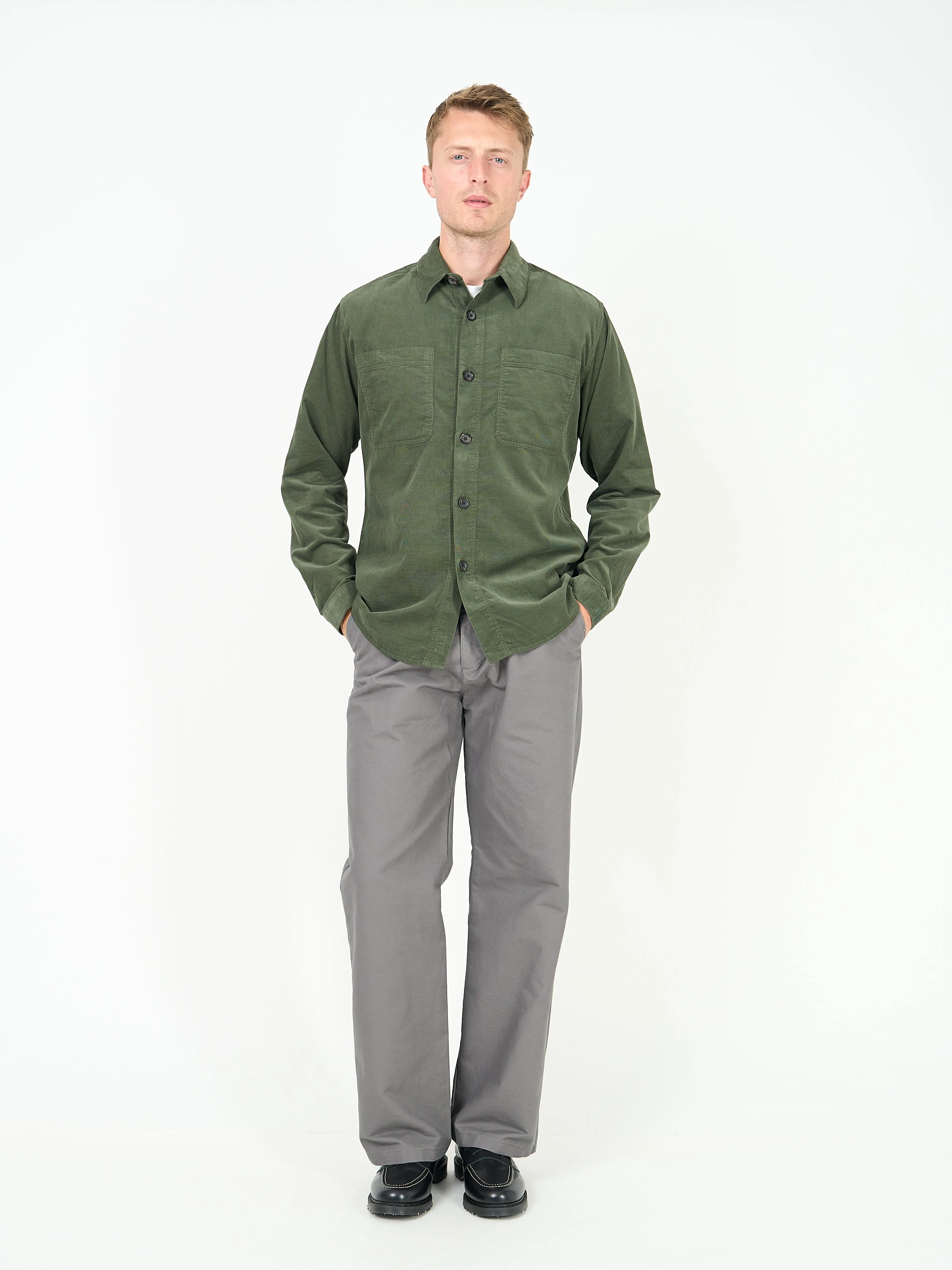 Treviscoe Shirt Mersey Cord Green