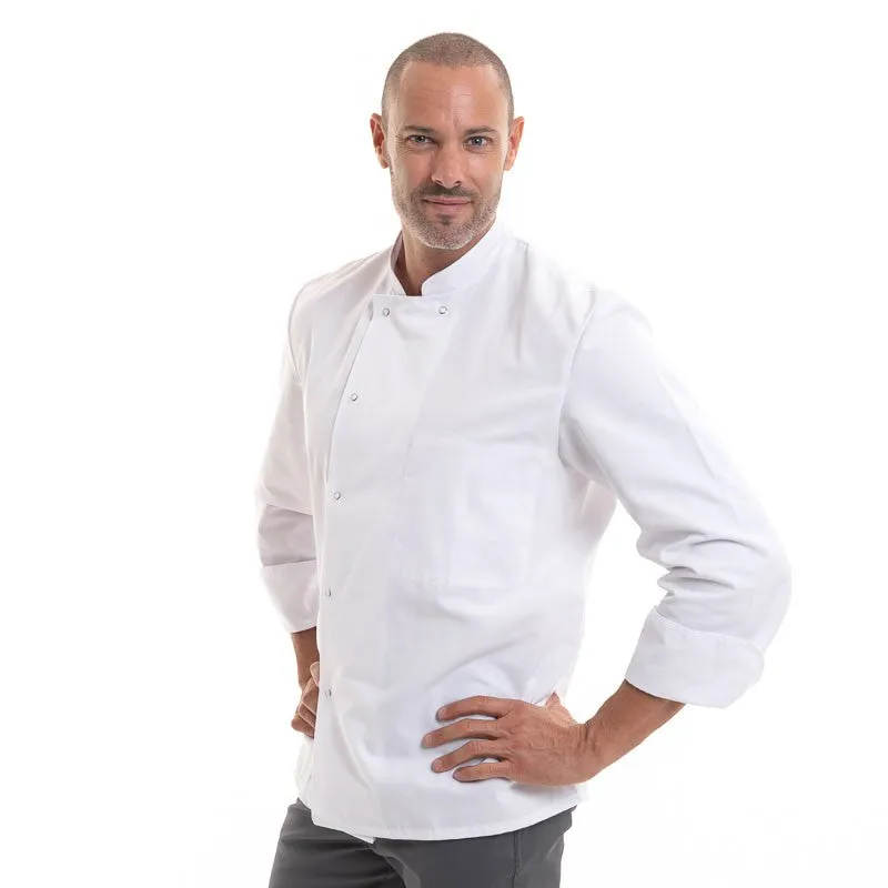 White Chef Coat Long Sleeve Inox - ROBUR