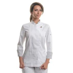 White Long Sleeve Kitchen Coat - LEONIE - ROBUR