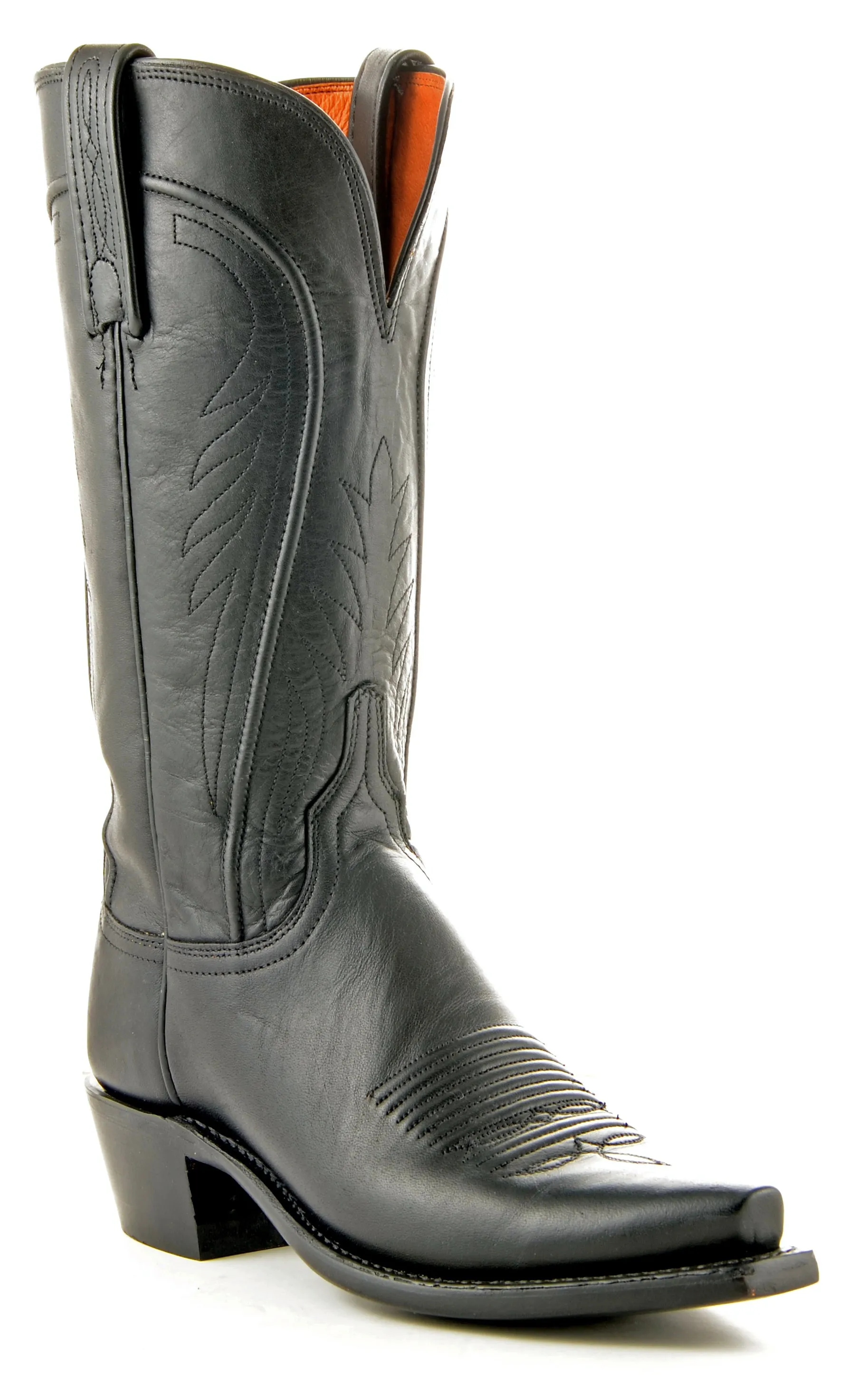 Women's Lucchese Ranch Hand Boots Black Burn #N4605