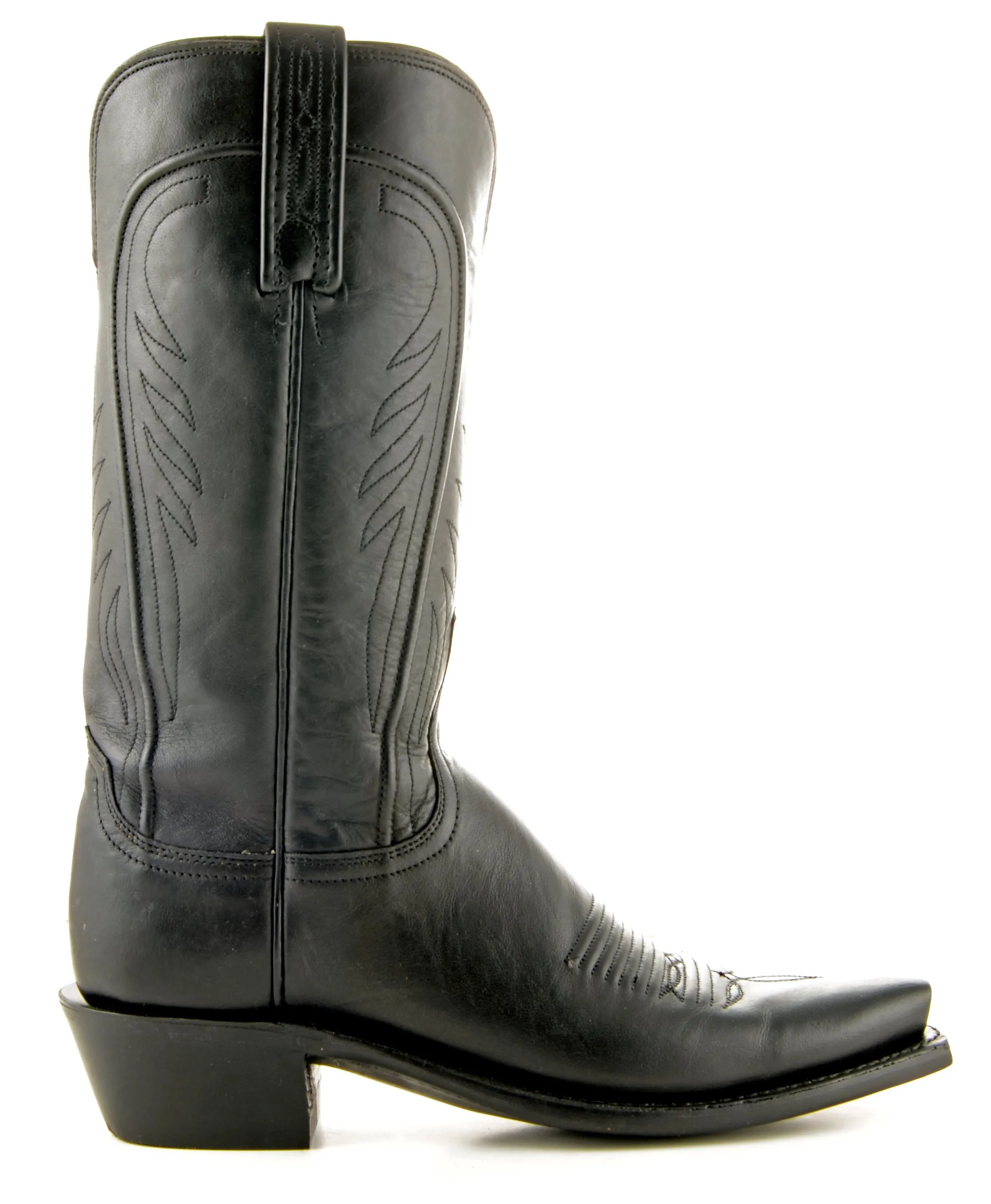 Women's Lucchese Ranch Hand Boots Black Burn #N4605